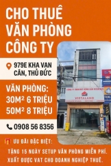 CHO THUÊ VĂN PHÒNG LÀM VIỆC Tại 979E Kha Vạn Cân, Phường Linh Tây, TP. Thủ Đức, HCM