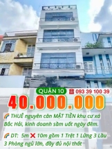 GIỎ HẢNG T7.2025: THUÊ NGUYÊN CĂN MẶT TIỀN Q10- NHÀ ĐẸP KINH DOANH LIỀN: 30 Triệu. LH: 0933 910 039