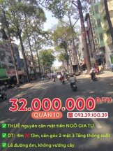 GIỎ HẢNG T7.2025: THUÊ NGUYÊN CĂN MẶT TIỀN Q10- NHÀ ĐẸP KINH DOANH LIỀN: 30 Triệu. LH: 0933 910 039